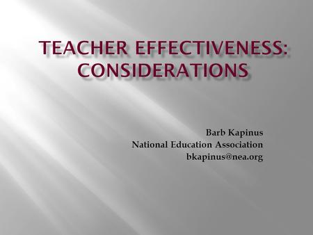 Barb Kapinus National Education Association