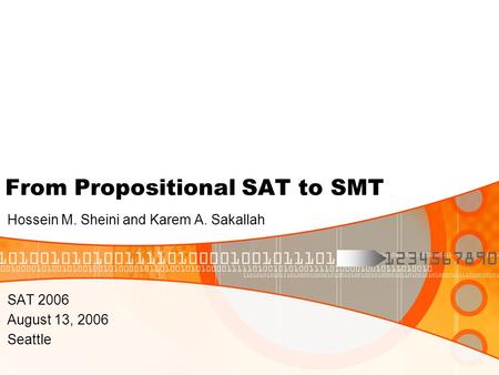 From Propositional SAT to SMT