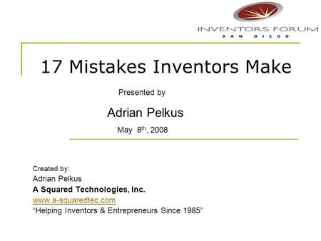 17 Mistakes Inventors Make