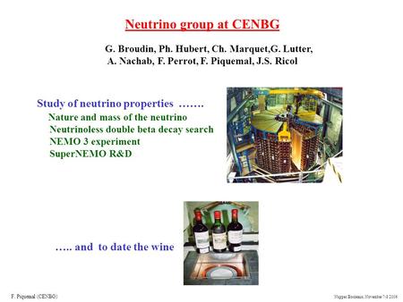 Neutrino group at CENBG