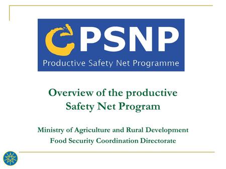 Overview of the productive Safety Net Program