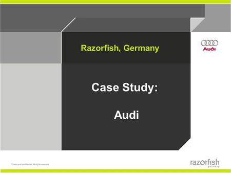 Razorfish, Germany Case Study: Audi 2 1. Schematics (wireframes) 2. Jumping Boxes 3. Right vs. Left Navigation.
