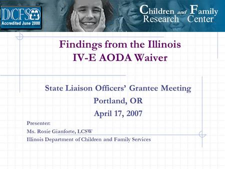Findings from the Illinois IV-E AODA Waiver