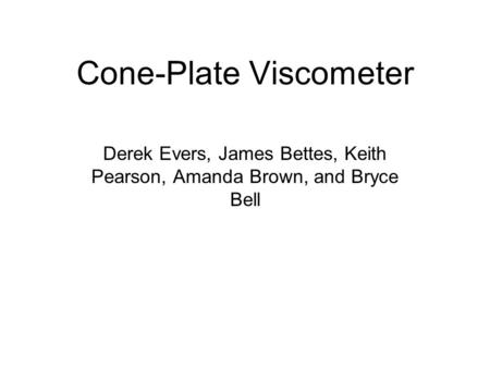 Cone-Plate Viscometer