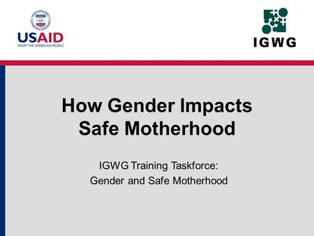 How Gender Impacts Safe Motherhood