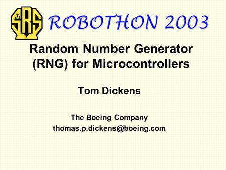 Random Number Generator (RNG) for Microcontrollers