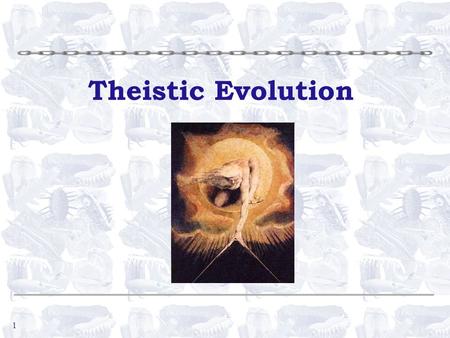 1 Theistic Evolution. 2 What is Theistic Evolution? Middle of the road approach §Belief in both evolution and God - usually in that order §[They] consider.