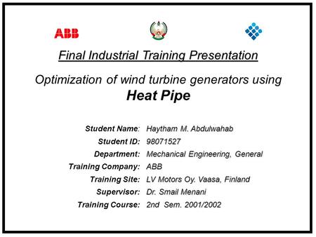 Heat Pipe Final Industrial Training Presentation
