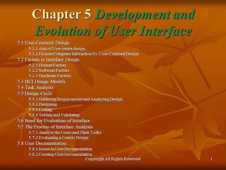 Chapter 5 Development and Evolution of User Interface