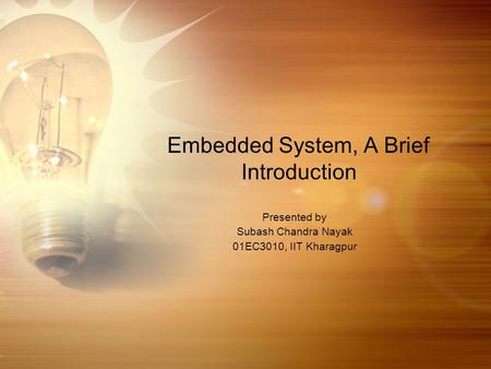 Embedded System, A Brief Introduction