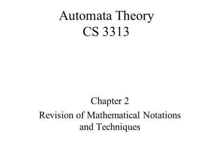 Chapter 2 Revision of Mathematical Notations and Techniques