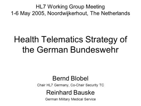 Health Telematics Strategy of the German Bundeswehr