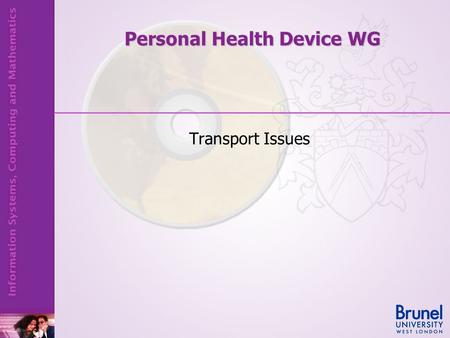 Personal Health Device WG