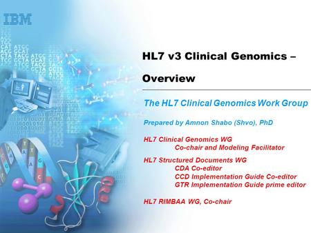 HL7 v3 Clinical Genomics – Overview