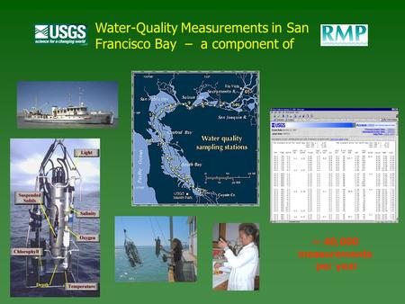 Water-Quality Measurements in San Francisco Bay – a component of ~ 40,000 measurements per year.