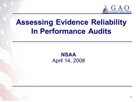 Assessing Evidence Reliability In Performance Audits