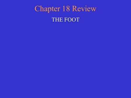 Chapter 18 Review THE FOOT.