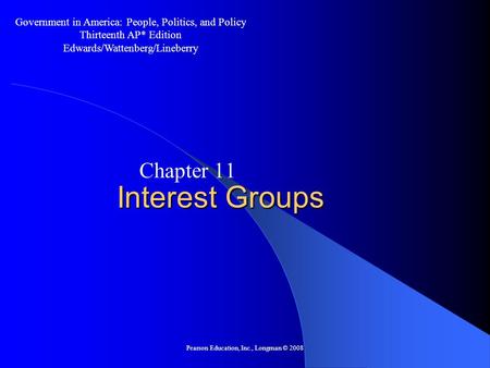 Interest Groups Chapter 11