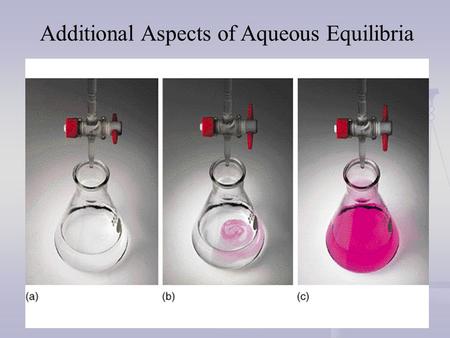 Additional Aspects of Aqueous Equilibria