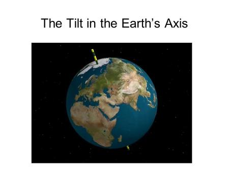 The Tilt in the Earth’s Axis