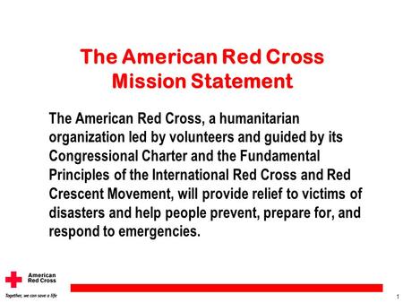 The American Red Cross Mission Statement