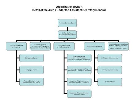 Organizational Chart Detail of the Areas Under the Assistant Secretary General Assistant Secretary General Chief of Staff of the Assistant Secretary General.