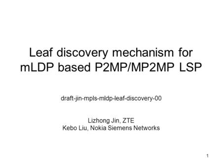 Leaf discovery mechanism for mLDP based P2MP/MP2MP LSP