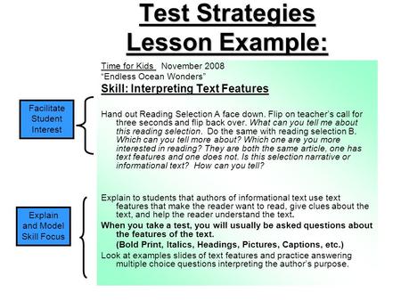 Test Strategies Lesson Example: