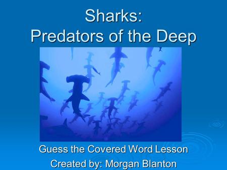 Sharks: Predators of the Deep