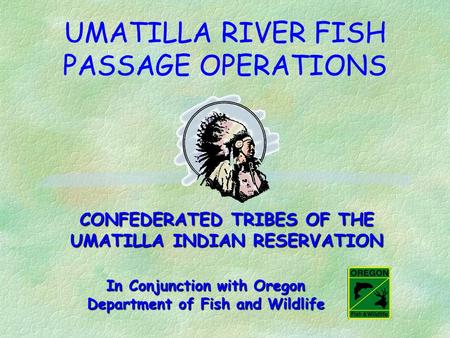 UMATILLA RIVER FISH PASSAGE OPERATIONS