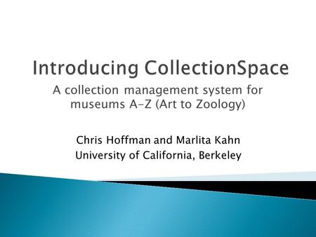 Introducing CollectionSpace
