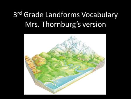 3rd Grade Landforms Vocabulary Mrs. Thornburg’s version