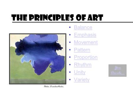 The Principles of Art Balance Emphasis Movement Pattern Proportion