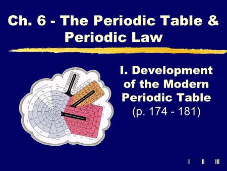 I. Development of the Modern Periodic Table (p )