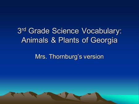 3rd Grade Science Vocabulary: Animals & Plants of Georgia