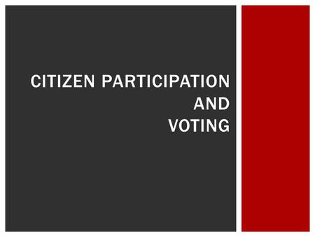 Citizen participation and voting