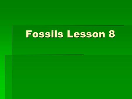 Fossils Lesson 8.