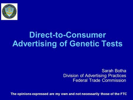 Direct-to-Consumer Advertising of Genetic Tests
