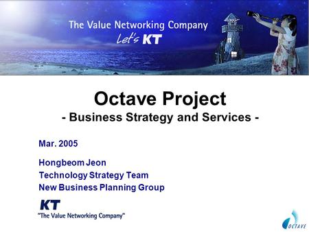 Octave Project - Business Strategy and Services - Mar. 2005 Hongbeom Jeon Technology Strategy Team New Business Planning Group.