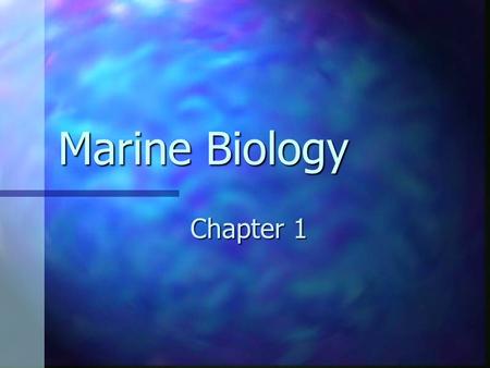Marine Biology Chapter 1. Oceanography The scientific study of the oceans The scientific study of the oceans.
