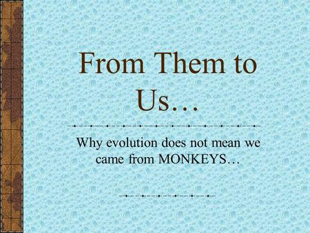 Why evolution does not mean we came from MONKEYS…