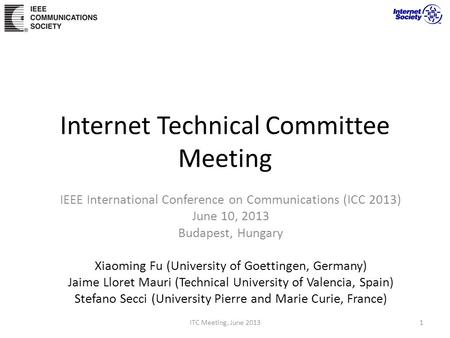 Internet Technical Committee Meeting