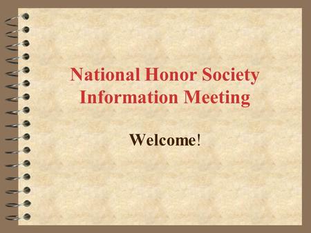 National Honor Society Information Meeting