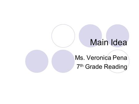 Ms. Veronica Pena 7th Grade Reading