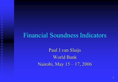 Financial Soundness Indicators