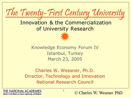  Knowledge Economy Forum IV Istanbul, Turkey March 23, 2005