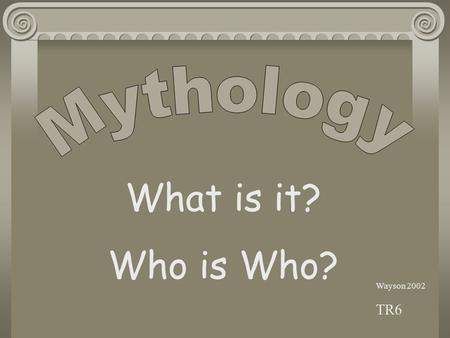 Wayson 2002 TR6 What is it? Who is Who? Breaking down the word for meaning.