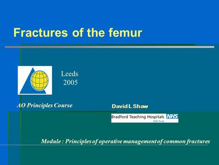 Fractures of the femur Leeds 2005 AO Principles Course