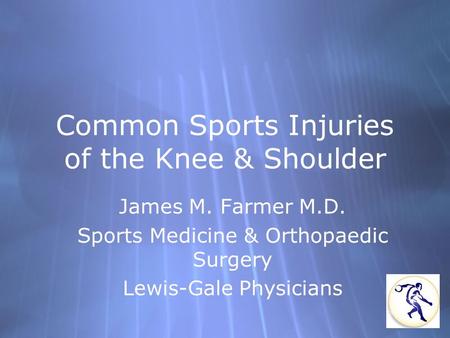 Common Sports Injuries of the Knee & Shoulder