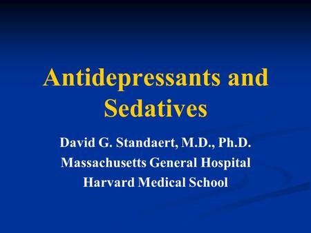 Antidepressants and Sedatives